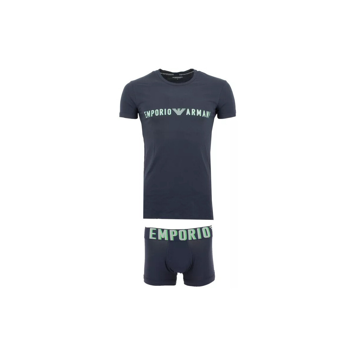 Vêtements Homme T-shirts manches courtes Ea7 Emporio Armani Ensemble Tee Shirt et Boxer Bleu