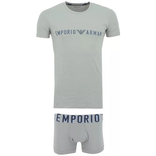 Vêtements Homme Armani crepe jeans Sneakers Cuir Ea7 Emporio Armani crepe Ensemble Tee Shirt et Boxer Gris