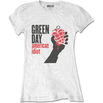 Vêtements Femme T-shirts manches longues Green Day American Idiot Blanc