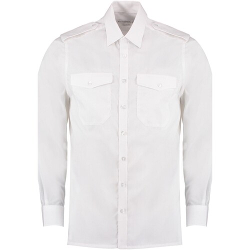 Vêtements Homme Chemises manches longues Kustom Kit RW9798 Blanc