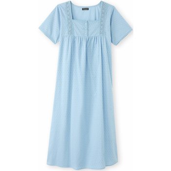 Vêtements Femme Pyjamas / Chemises de nuit Daxon by  - Chemise de nuit plumetis Bleu