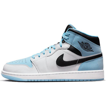 Chaussures Baskets montantes Nike AIR JORDAN 1 MID SE ICE BLUE BLACK Bleu