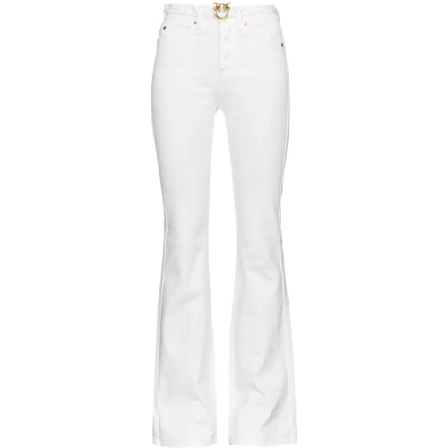 Vêtements Femme Pantalons Pinko Jeans de veau blanc rose Flared Blanc