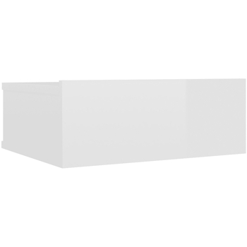 Maison & Déco Tables de chevet Maison D'home Table de chevet flottante Blanc brillant Bois d'ingénierie Blanc