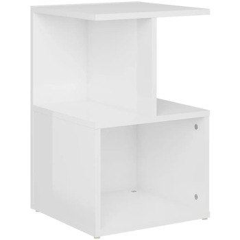 Maison & Déco Tables de chevet Maison D'home Table de chevet blanc brillant 35x35x55 cm bois d'ingénierie Blanc
