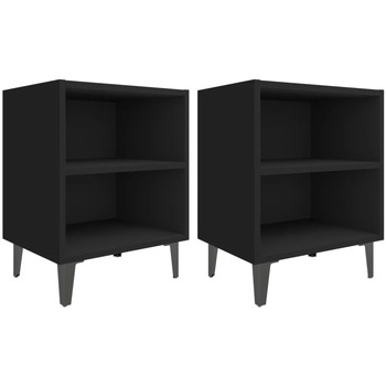 Maison & Déco Tables de chevet Maison D'home Tables de chevet pieds en métal 2 pcs noir 40x30x50 cm Noir