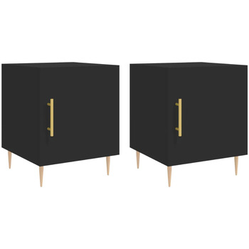 Maison & Déco Tables de chevet Maison D'home Tables de chevet 2 pcs noir 40x40x50 cm bois d’ingénierie Noir