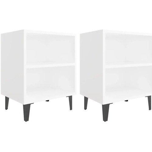 Maison & Déco Tables de chevet Maison D'home Tables de chevet avec pieds en métal 2 pcs blanc 40x30x50 cm Blanc