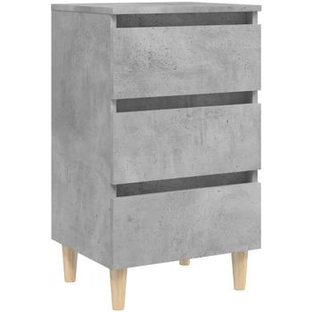 Maison & Déco Tables de chevet Maison D'home Table de chevet avec pieds en bois solide gris béton Gris