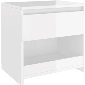 Maison & Déco Tables de chevet Maison D'home Table de chevet blanc brillant 40x30x39 cm bois d’ingénierie Blanc