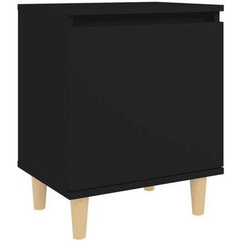 Maison & Déco Tables de chevet Maison D'home Table de chevet avec pieds en bois massif Noir 40x30x50 cm Noir