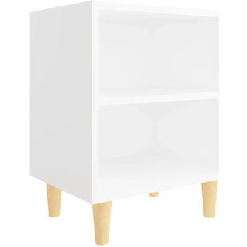 Maison & Déco Tables de chevet Maison D'home Table de chevet avec pieds en bois massif Blanc 40x30x50 cm Blanc