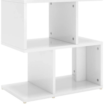 Maison D'home Table de chevet blanc brillant 50x30x51,5 cm bois d'ingénierie Blanc