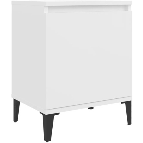 Maison & Déco Tables de chevet Maison D'home Table de chevet avec pieds en métal blanc 40x30x50 cm Blanc