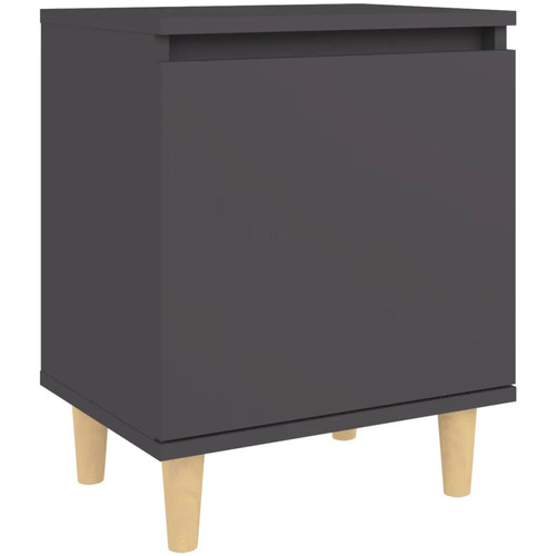 Maison & Déco Tables de chevet Maison D'home Table de chevet avec pieds en bois solide Gris 40x30x50 cm Gris