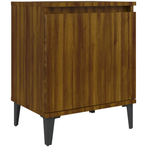 Maison & Déco Tables de chevet Maison D'home Table de chevet avec pieds en métal chêne marron 40x30x50 cm Marron