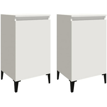 Maison & Déco Tables de chevet Maison D'home Tables de chevet 2 pcs blanc 40x35x70 cm bois d'ingénierie Blanc
