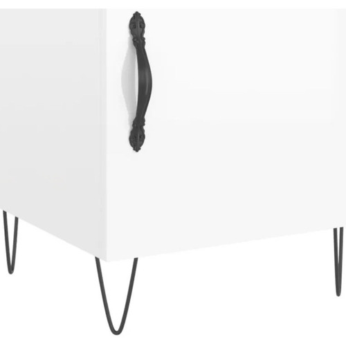 Maison & Déco Tables de chevet Maison D'home Table de chevet blanc brillant 40x40x50 cm bois d’ingénierie Blanc