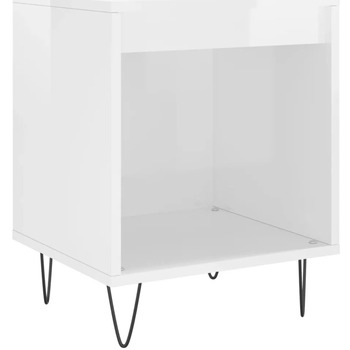Maison & Déco Tables de chevet Maison D'home Table de chevet Blanc brillant 40x35x50 cm Bois d’ingénierie Blanc