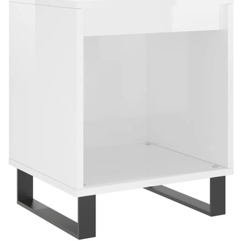 Maison & Déco Tables de chevet Maison D'home Table de chevet Blanc brillant 40x35x50 cm Bois d’ingénierie Blanc