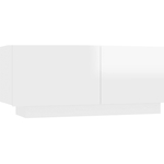 Table de chevet blanc brillant 100x35x40 cm bois d'ingénierie