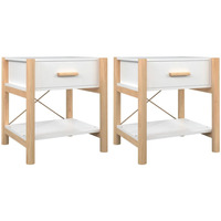 Sweats & Polaires Tables de chevet Maison D'home Tables de chevet 2 pcs Blanc 42x38x45 cm Bois d’ingénierie Noir