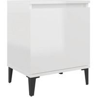 Sweats & Polaires Tables de chevet Maison D'home Table de chevet avec pieds en métal blanc brillant 40x30x50 cm Blanc