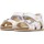 Chaussures Fille Sandales et Nu-pieds Falcotto Sandales en cuir à scratch et boucle avec  cœurs BEA Blanc