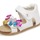 Chaussures Fille Sandales et Nu-pieds Falcotto Sandales en cuir avec fleurs appliquées YANUYA Blanc