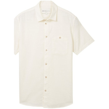Vêtements Homme Chemises manches courtes Tom Tailor - Chemisette - crème Blanc