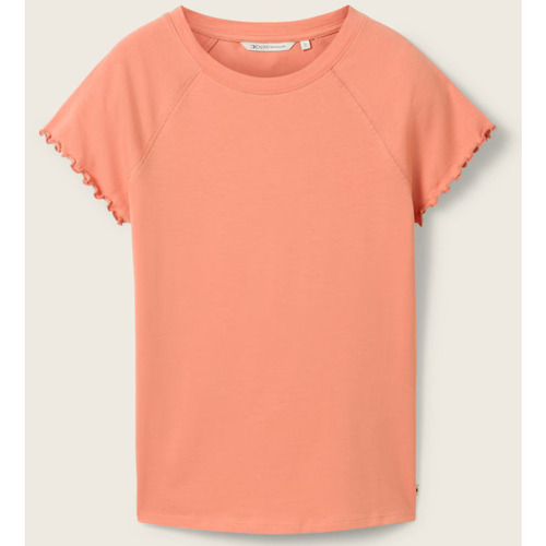 Vêtements Femme T-shirts manches courtes Tom Tailor - Tee-shirt - pêche Orange