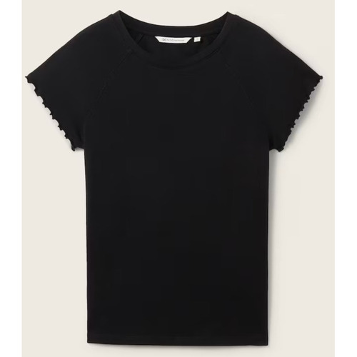 Vêtements Femme T-shirts manches courtes Tom Tailor - Tee-shirt - noir Noir