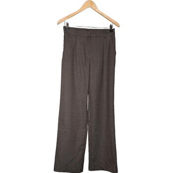 pantalon h&m  pantalon droit femme  38 - t2 - m gris 