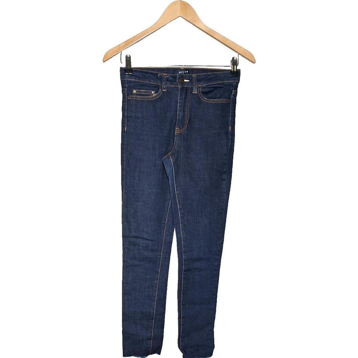 Vêtements Femme Jeans Pieces jean Aop slim femme  34 - T0 - XS Bleu Bleu