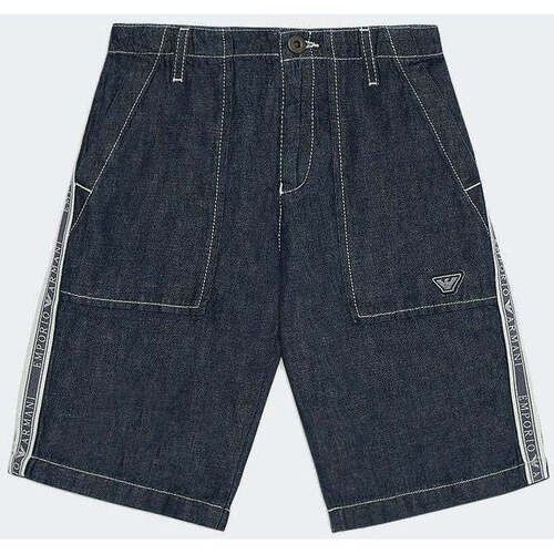 Vêtements Garçon Shorts Check / Bermudas Emporio Armani  Bleu