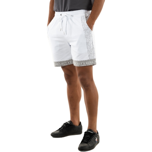 Vêtements Homme striped Shorts / Bermudas Project X Paris 2440091 Blanc