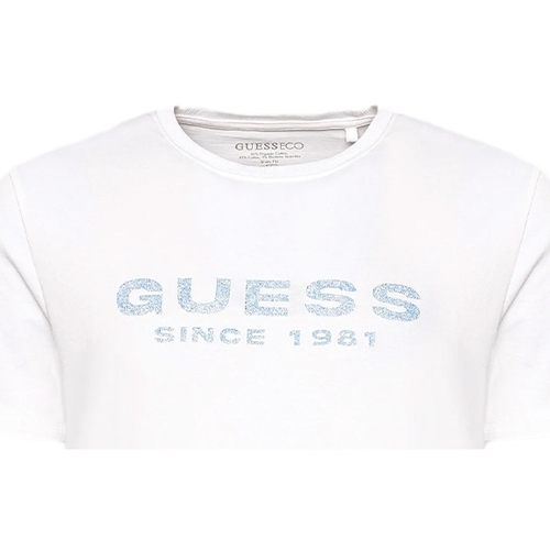 Vêtements Homme T-shirts manches courtes Guess Since 1981 Blanc