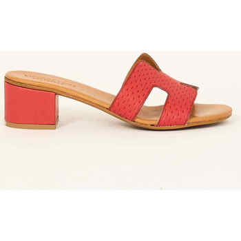 Chaussures Femme Sandales et Nu-pieds Vincent Vega Sandale  en cuir rouge Rouge