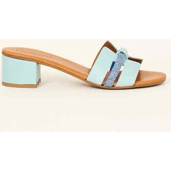 Chaussures Femme Sandales et Nu-pieds Vincent Vega Sandales en cuir  avec applica Bleu