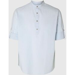 Vêtements Homme Chemises manches longues Selected 16092977 LINEN TUNIC-SKY CAPTAIN Bleu