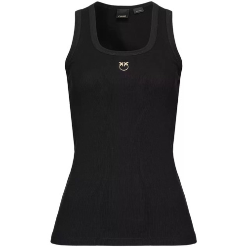 Vêtements Femme T-shirts manches courtes Pinko Rose tank top noir Noir