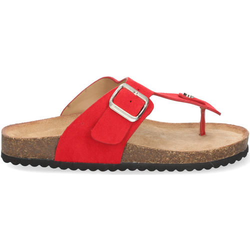 Chaussures Femme Sandales et Nu-pieds Póker De Damas Sandale esclave plate avec boucle pour femme Rouge