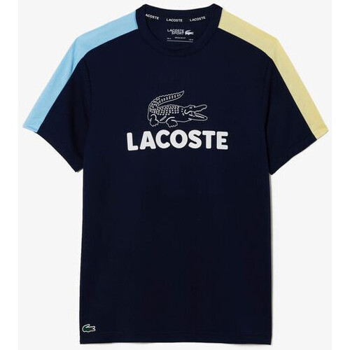 Vêtements Homme T-shirts & Polos Lacoste T-SHIRT  TENNIS ULTRA-DRY COLOR-BLOCK IMPRIMÉ BLEU MA Bleu