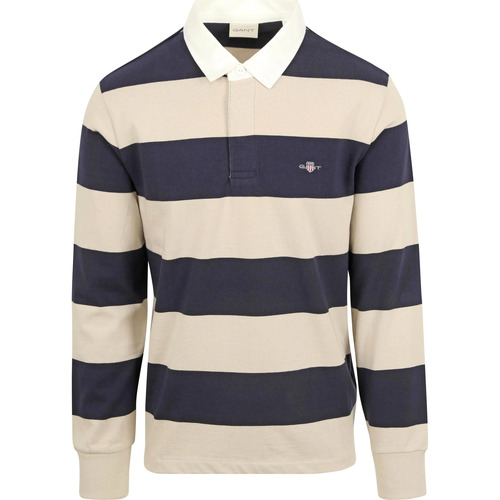 Vêtements Homme T-shirts & Polos Gant Polo Pique Navy Stripe Bleu Beige