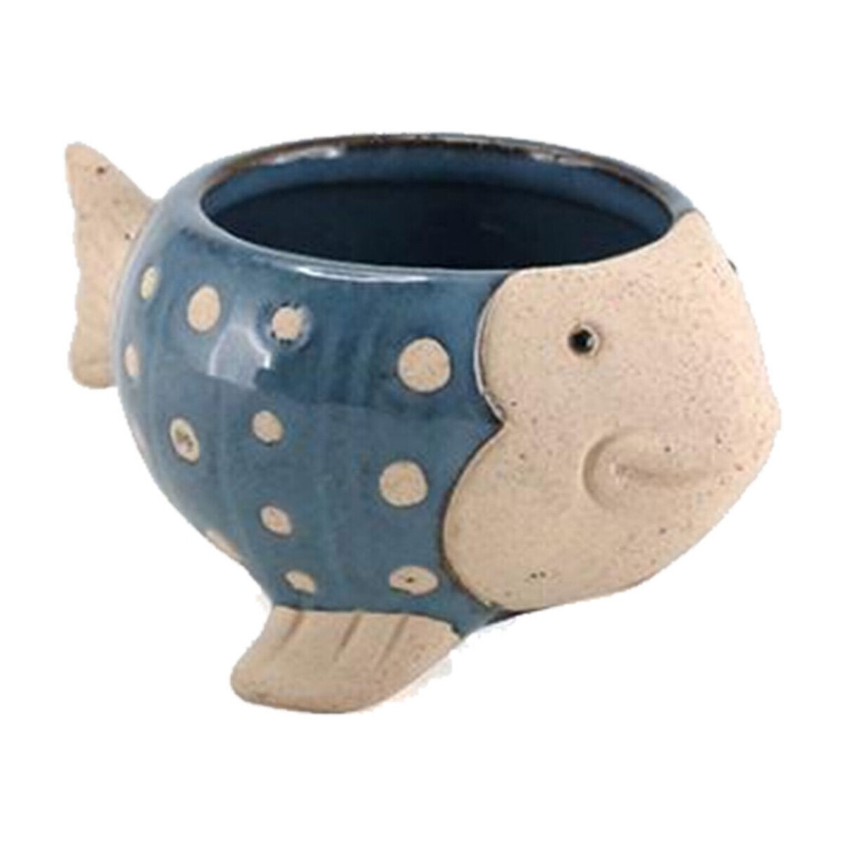Maison & Déco Vases / caches pots d'intérieur Faye Mini cache-pot poisson bleu en céramique 5 cm Bleu