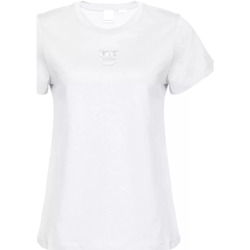 Vêtements Femme T-shirts & Polos Pinko Tee-shirt rose logo blanc Blanc