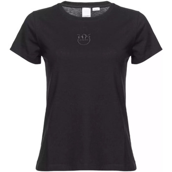 Vêtements Femme Calcolatore 100807 A0pu-z04 Pinko T-shirt rose logo noir Noir
