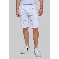 Vêtements Homme Shorts / Bermudas Kebello Short Cargo à motifs Blanc H Blanc