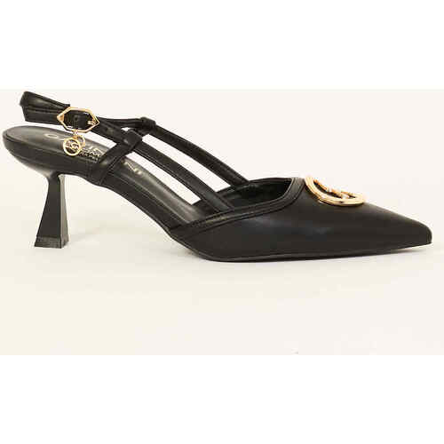 Chaussures Femme Sandales et Nu-pieds Gattinoni Sandales femme  à talon bas et logo Noir