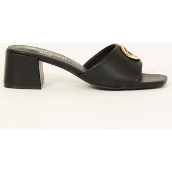 Chaussures Femme Sandales et Nu-pieds Gattinoni Sandales femme  en cuir avec logo Noir